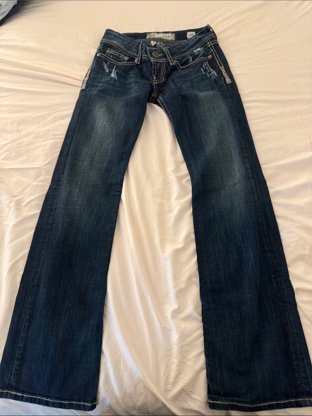 BKE Low-Rise Dark Wash Women's Bootcut Jeans, Size 24